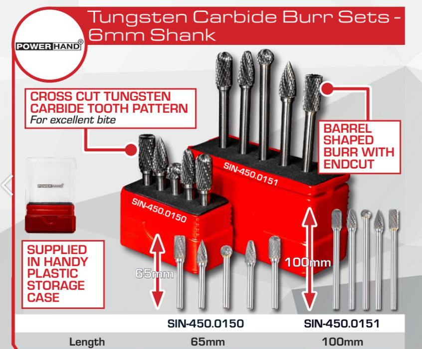 Tungsten Carbide Burr Set -6mm Shank TWIN BUNDLE DEAL