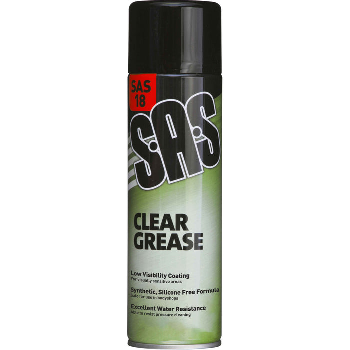 SAS18 Clear Grease Aerosol 500ml. Pack of 6 new