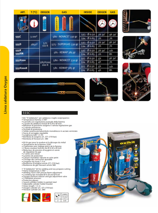 KEM555KIT Kemper 'Walkover Oxikit' Oxygas Portable MicroWelding Complete Kit WITH Novacet and Oxygen Cylinders