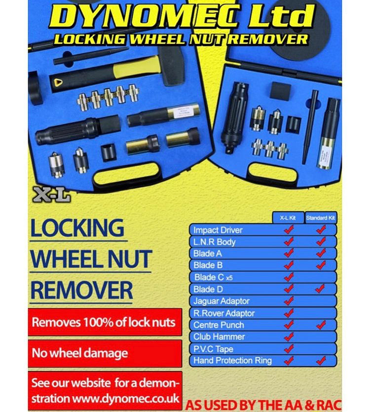 Dynomec Locking Wheel Nut Remover Kit