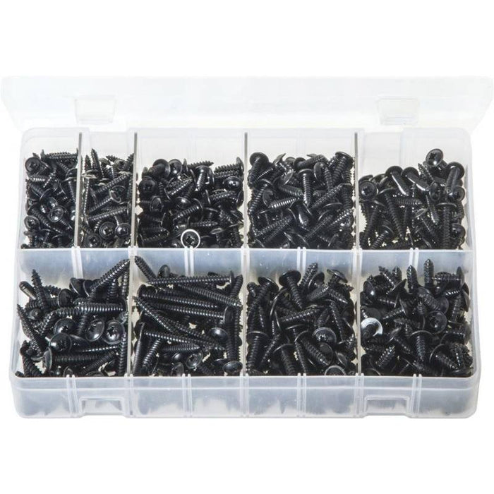 Assortment Box of Self-Tapping Screws Flanged - Pozi Black