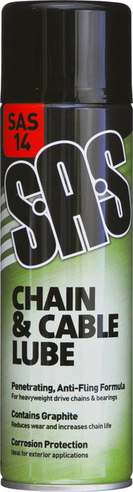 SAS14 Chain and Cable Lube Aerosol 500ml. Pack of 6.