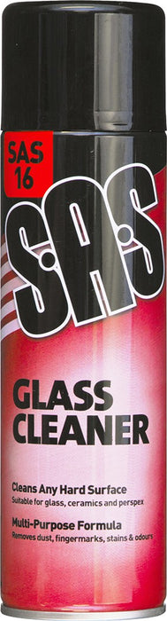 SAS16 Glass Cleaner Areosol 500ml. Pack of 6.