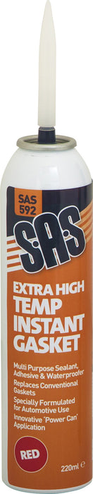 SAS592 Red Extra High Temp Instant Gasket 220ml Aerosol