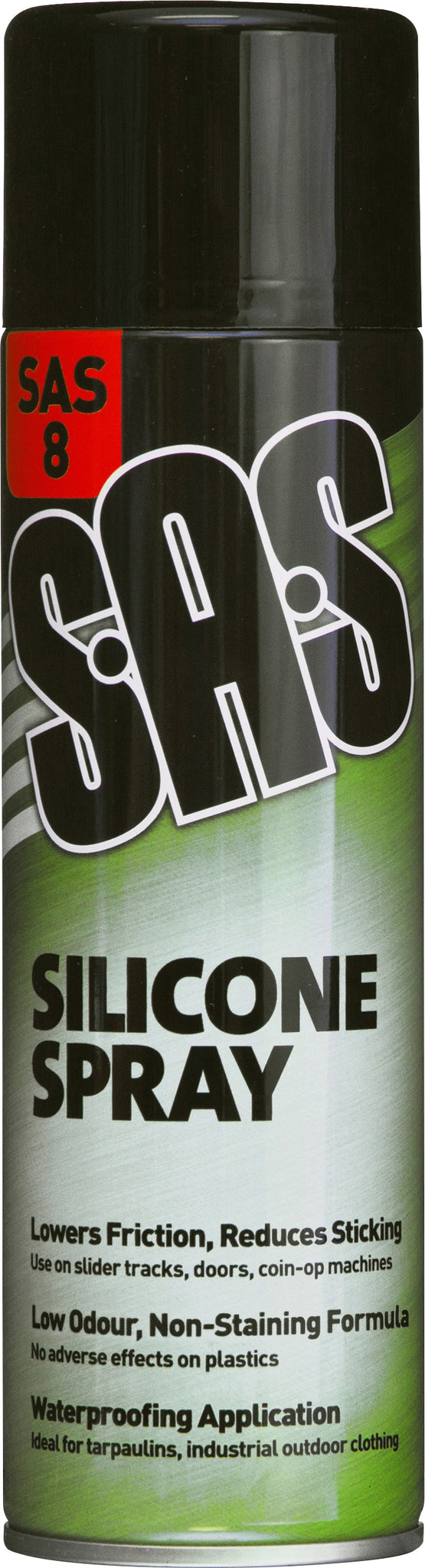 SAS8 Silicone Spray Aerosol 500ml. Pack of 6.