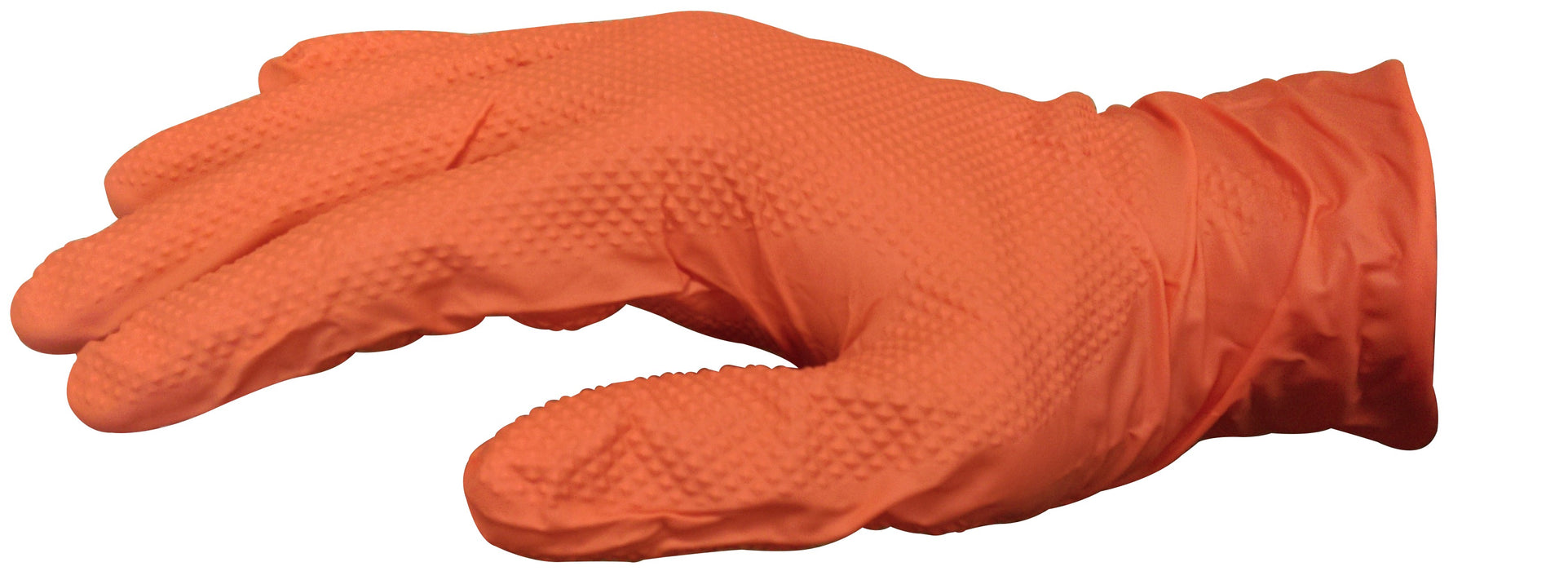 Orange LARGE HD Diamond Grip Nitrile Gloves 12783